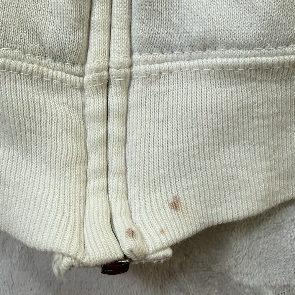 Vintage 80s OP Ocean Pacific Zip Hoodie USA Surf Skate Mens M Cream - Picture 9 of 9